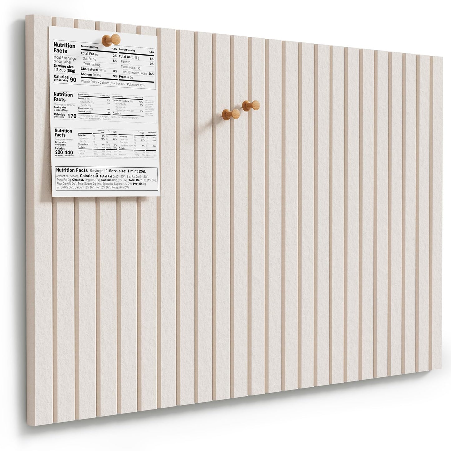 MaxGear Large Cork Boards for Walls 36" x 24", Light Tan Felt Bulletin Board Tiles for Office Decor, 6 Pack Felt Wall Tiles with Slat Paneling, Push Pin Board Home Wall Organizer