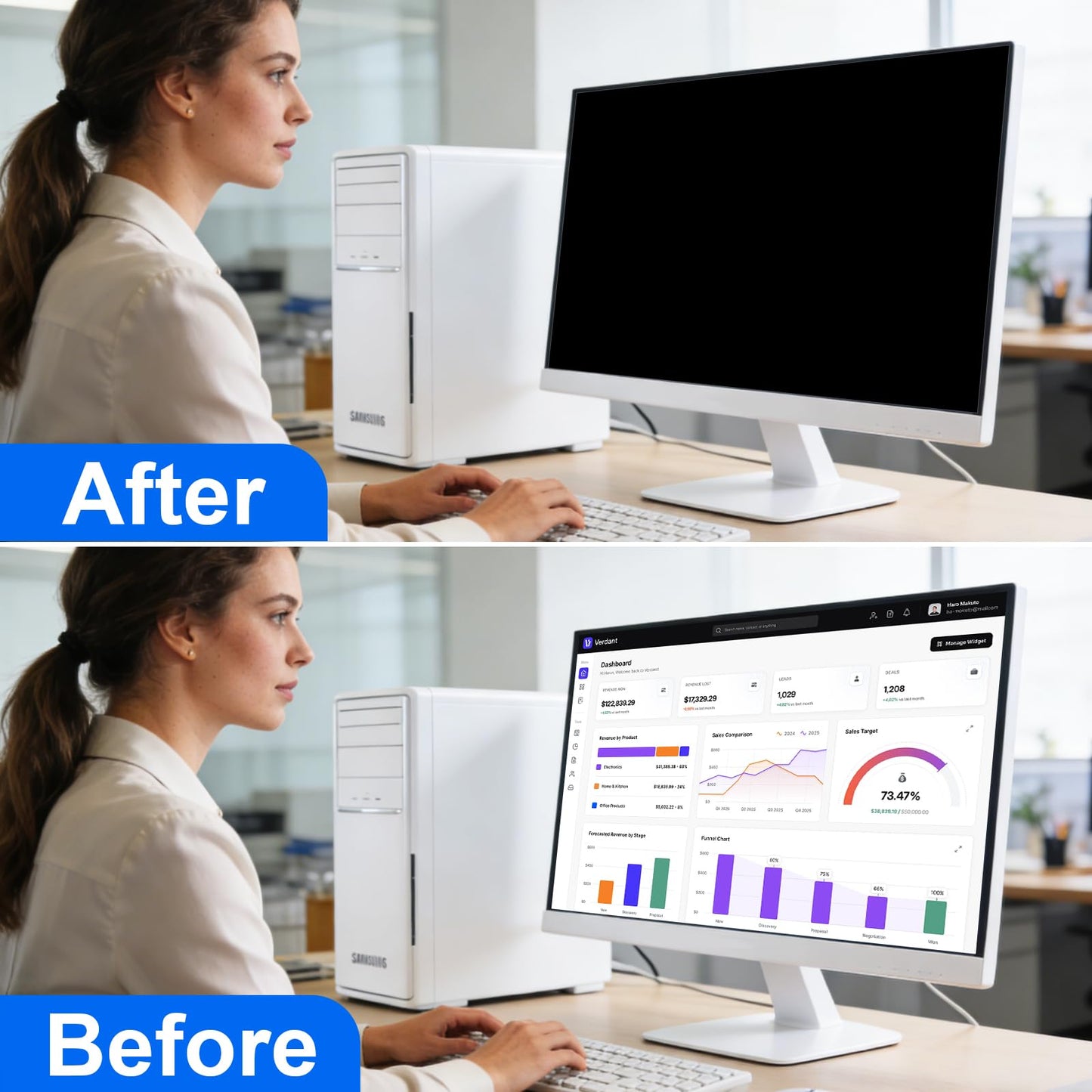 [2-Pack] Privacy Screen For Computer Monitor, 27-Inch 16:9 Aspect Ratio; Anti Spy/Bule Light/Glare And Eye Protection, 2 Install Ways Removable For Office, Airport, Cafe And Other Public Area; Diagonal 27 Inches, Width 23.53 Inches, Height 13.24 Inches