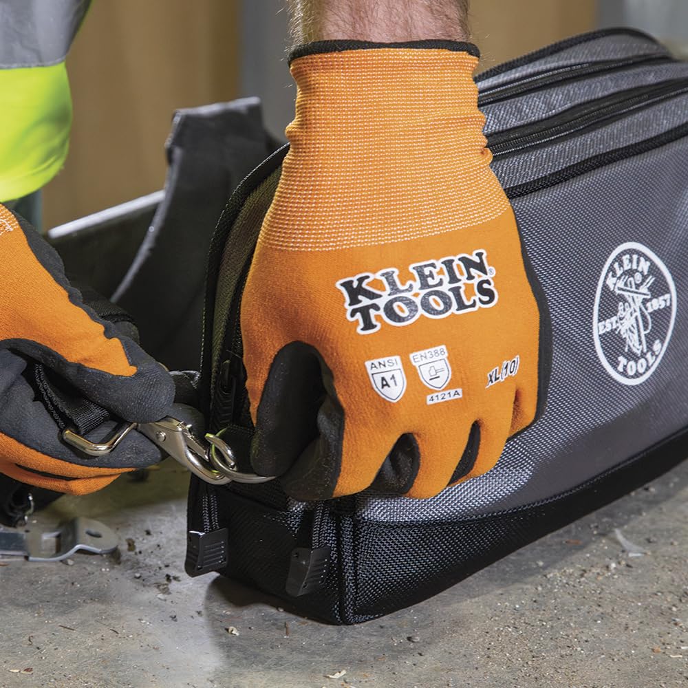 Klein Tools Tool Pouch, Dual Compartments, Heavy-Duty Tool Bag Organizer, Multipurpose Bag