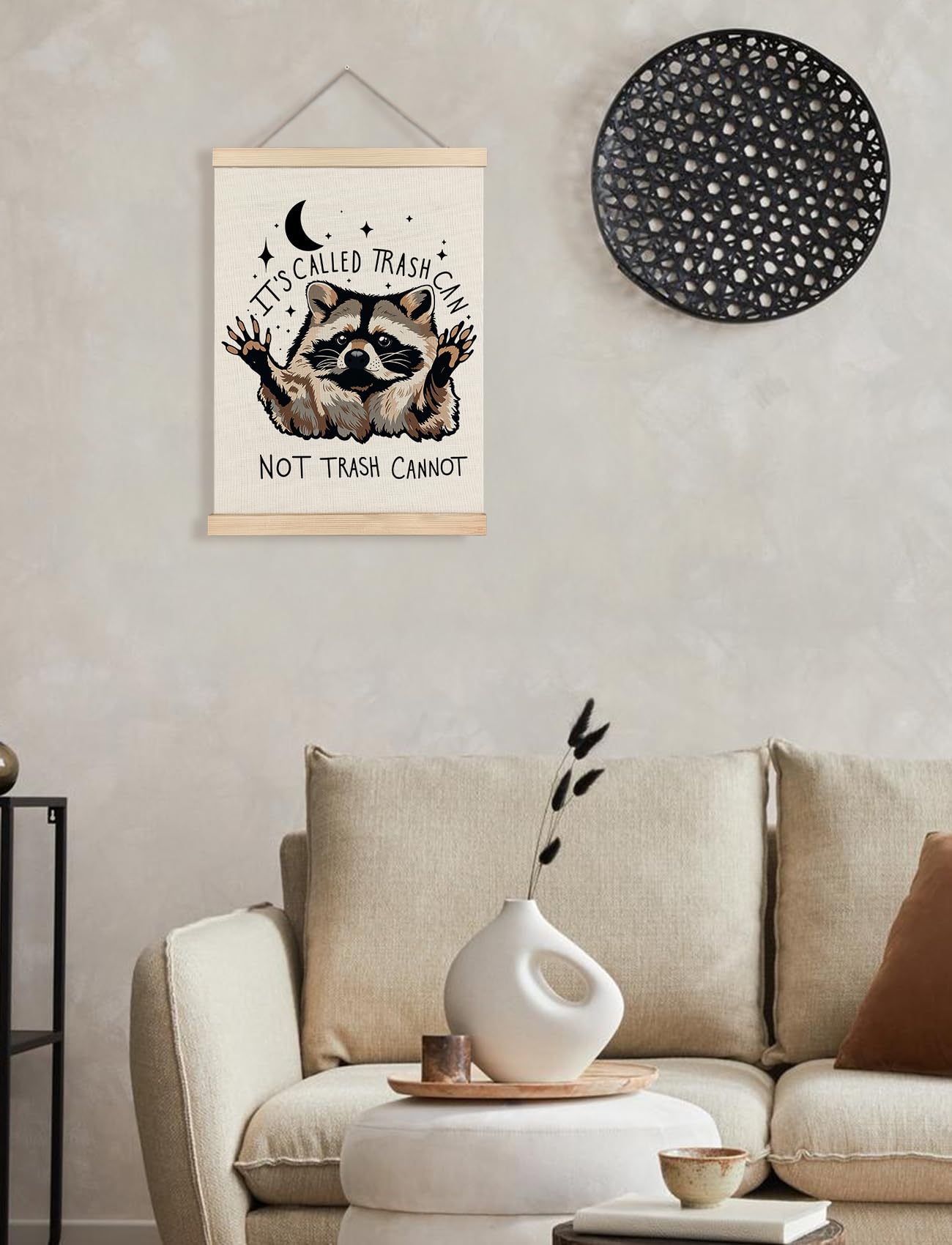 Foritho Funny Motivational Raccoon Poster Wall Art Framed, Gifts for Raccoon Lovers, It's Called Trash Can Inspirational Trash Panda Canvas Prints Wall Decor for Home Kitchen Office, 12x16 Inch