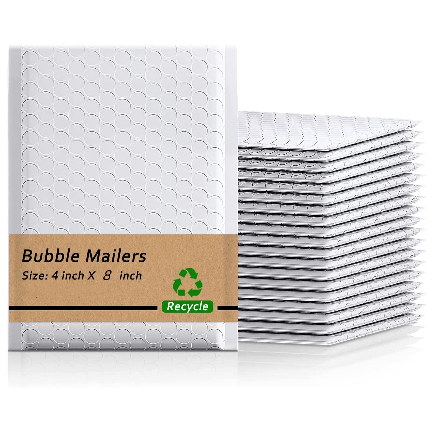 Bubble Mailers 4x8"-100pcs,Padded Envelopes Mailers,Sealing Shipping Bags for Small Business, Shipping Envelopes with Self Sealing, Waterproof and TearProof