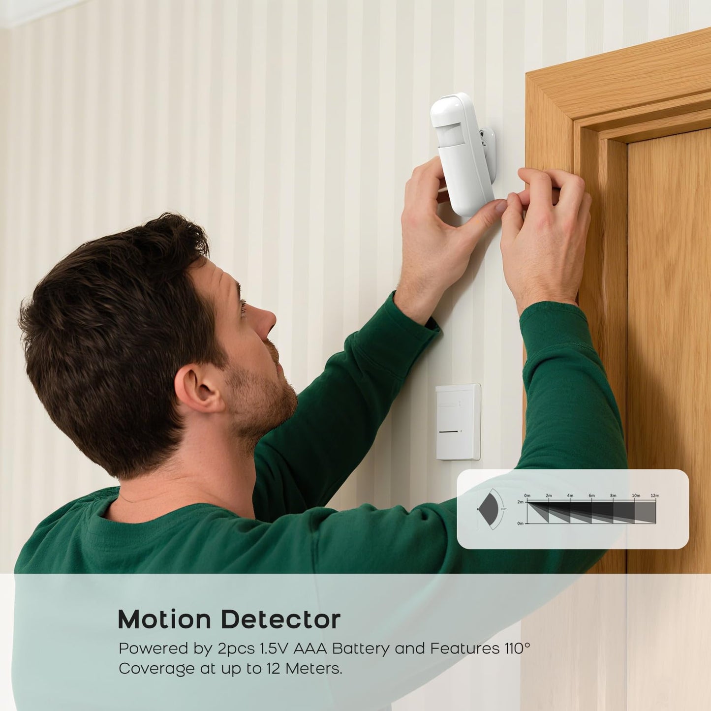 YBJ Alarm System for Home Security,DIY Wireless Home Alarm System with Door and Motion Sensors,Smart Keypad,No Subscription Fee (20-Piece-Kit)