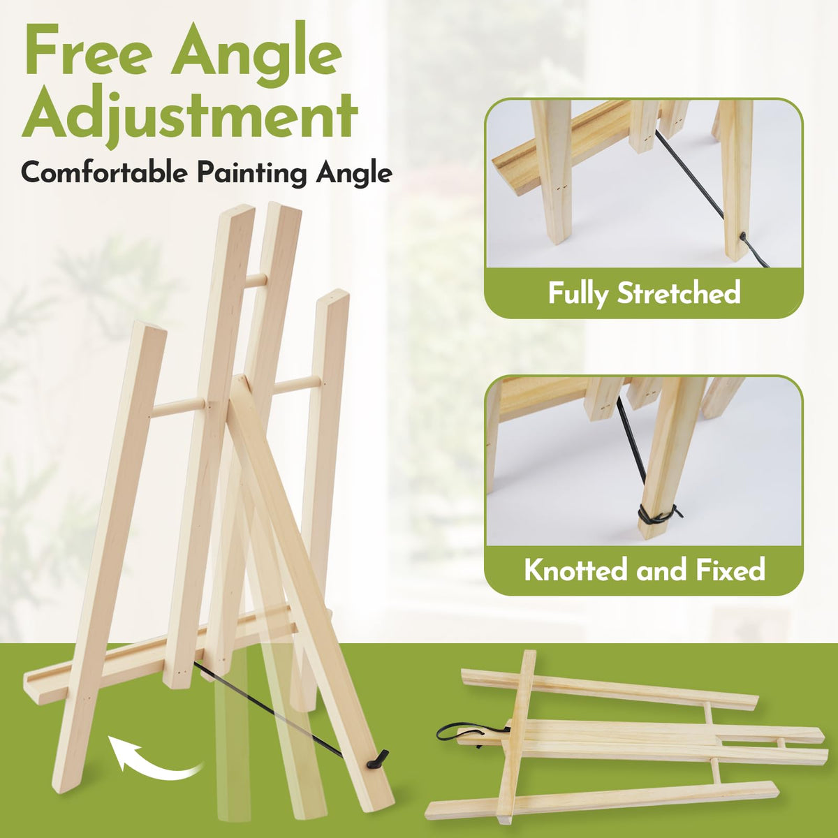 Conda 2 Pack 18 Inch Wooden Tabletop Easel Stand, A-Frame Art Painting Easel for Painting, Display & Art Creation, Canvas Holder for Artists, Students & Hobbyists