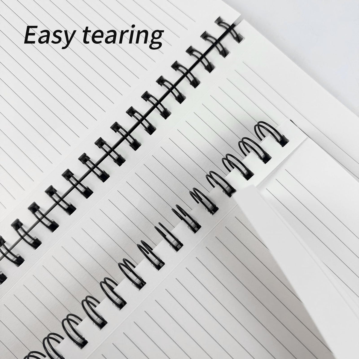 Ouzoustate Lined Spiral Notebook A4 Large Black Journal 8.5" x 11"-4 Pack 7mm College Ruled Hardcover Notebooks 160 Pages 100GSM Thick Paper for Note Taking School Office Supplies