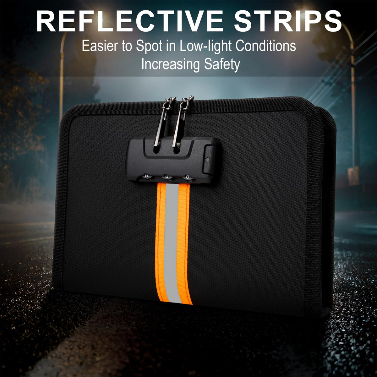 XIAODUN Fireproof Money Bag,Money Bag with Lock and Zipper,Safe Fireproof Waterproof,Suitable for Cash, Mobile Phones, Keys, Credit Cards