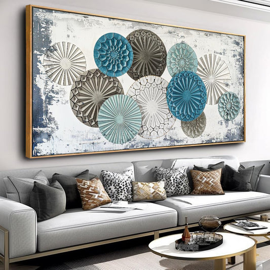 Wall Art Colorful Floral Rustic Wall Decor Canvas Painting Abstract Wall Art for Bedroom Living Room Dining Room Home Office Decor 20"x40" with Framed