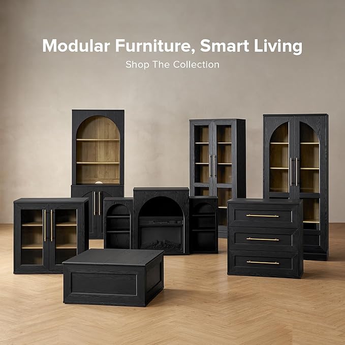 mopio Blake Storage Cabinet, Small Modular Accent Display Sideboard Buffet