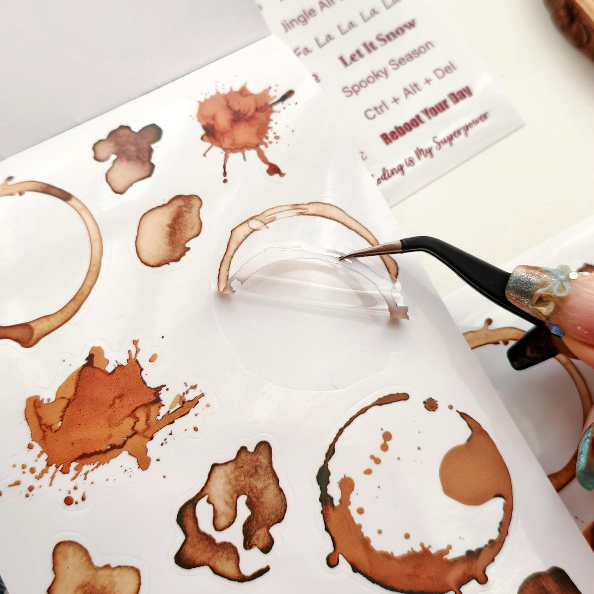 ZHIJIANHZ Transparent PET Quote Stickers, 48 Sheets 1100+ Pcs Scrapbook Supplies, Word Stickers for Journaling, Vision Board, Card Making, Junk Journal