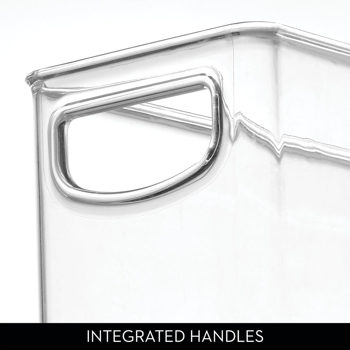 InterDesign iDesign Plastic Stackable Pantry Bin - Storage Bin with Handles for Cabinets or Fridge - Set of 2 - Clear