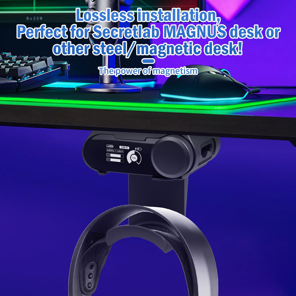 FSNIWEKO Under Desk Headphone Hanger Stand for SteelSeries Arctis Nova Pro Wireless-Arctis Pro Wireless NOVA Magnetic Mount Secretlab Magnus Version,Headphone Holder for Arctis Nova Pro Wireless