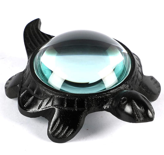 Decorative Turtle Magnifier Paperweight – 10X Zoom Antique Black, Ideal for Reading, Vintage Desk Accessory, Perfect Office & Home Décor Piece