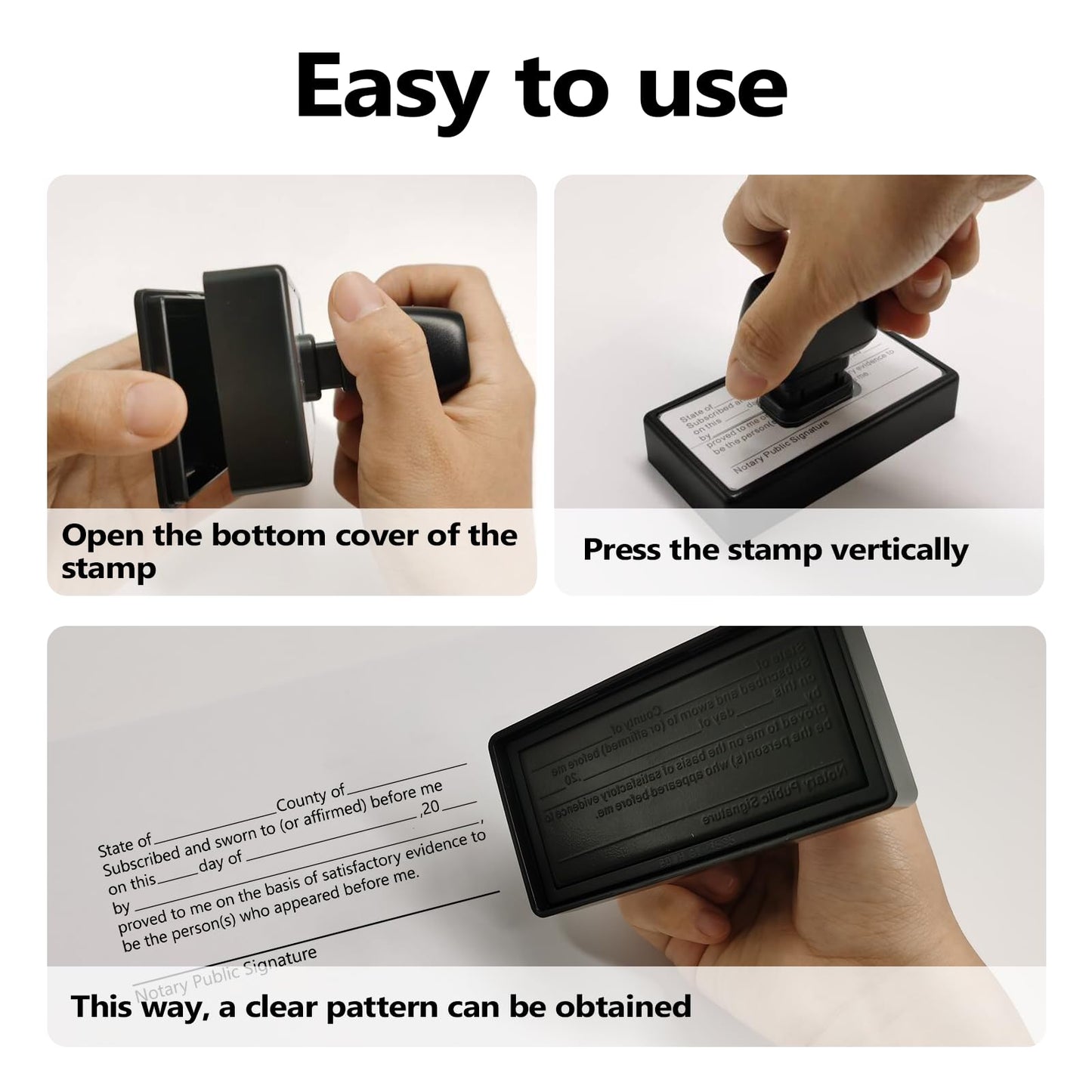 Notary Stamps,Self-Inking Notary Jurat Stamp, Acknowledgement Notary Seals for Public Supplies and Office Use,Notary Supplies That are Easy to Store