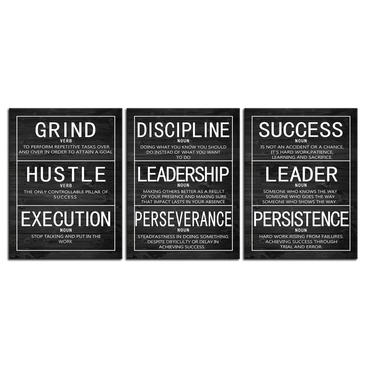 Inspirational Poster for Office Motivational Wall Art 3 Pieces Canvas Prints Artwork for Living Room Bedroom Modern Home Decor Painting Pictures Stretched and Framed Ready to Hang [36''Wx 16''H]