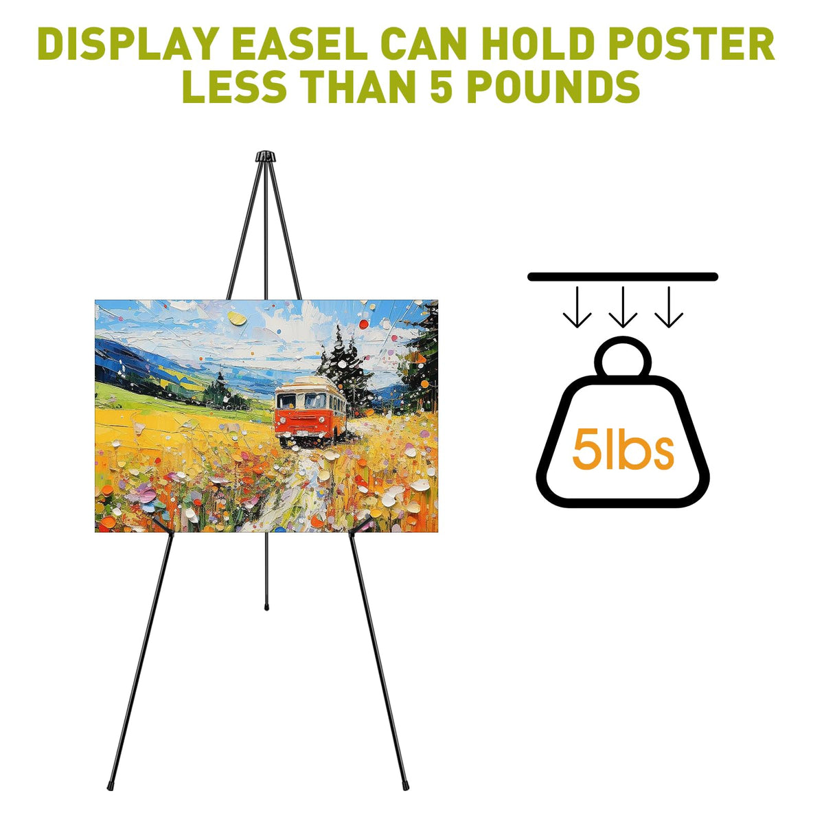 AROIC 63 "Easel Stand for Display, 10 Pack Portable Foldable Metal Easel, Easels for Signs Wedding Logos,Arts, Painting,Adjustable Floor Easels with 10 Storage Bag