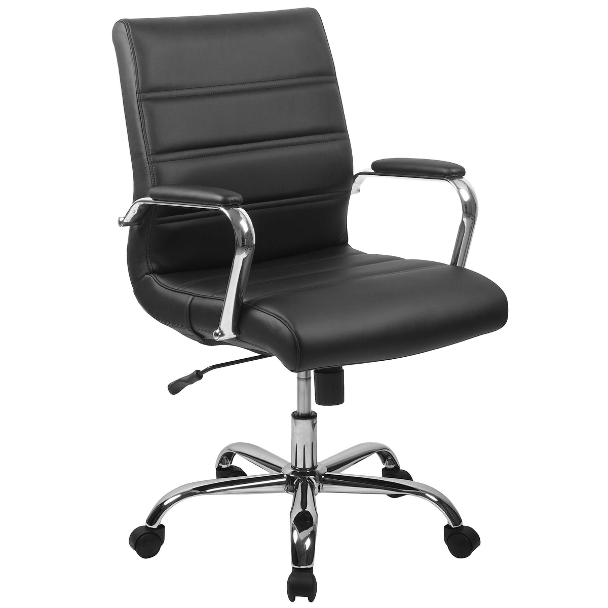 Flash Furniture 5 Piece Rustic Gray Oval Conference Table Set with 4 Black and Chrome LeatherSoft Executive Chairs