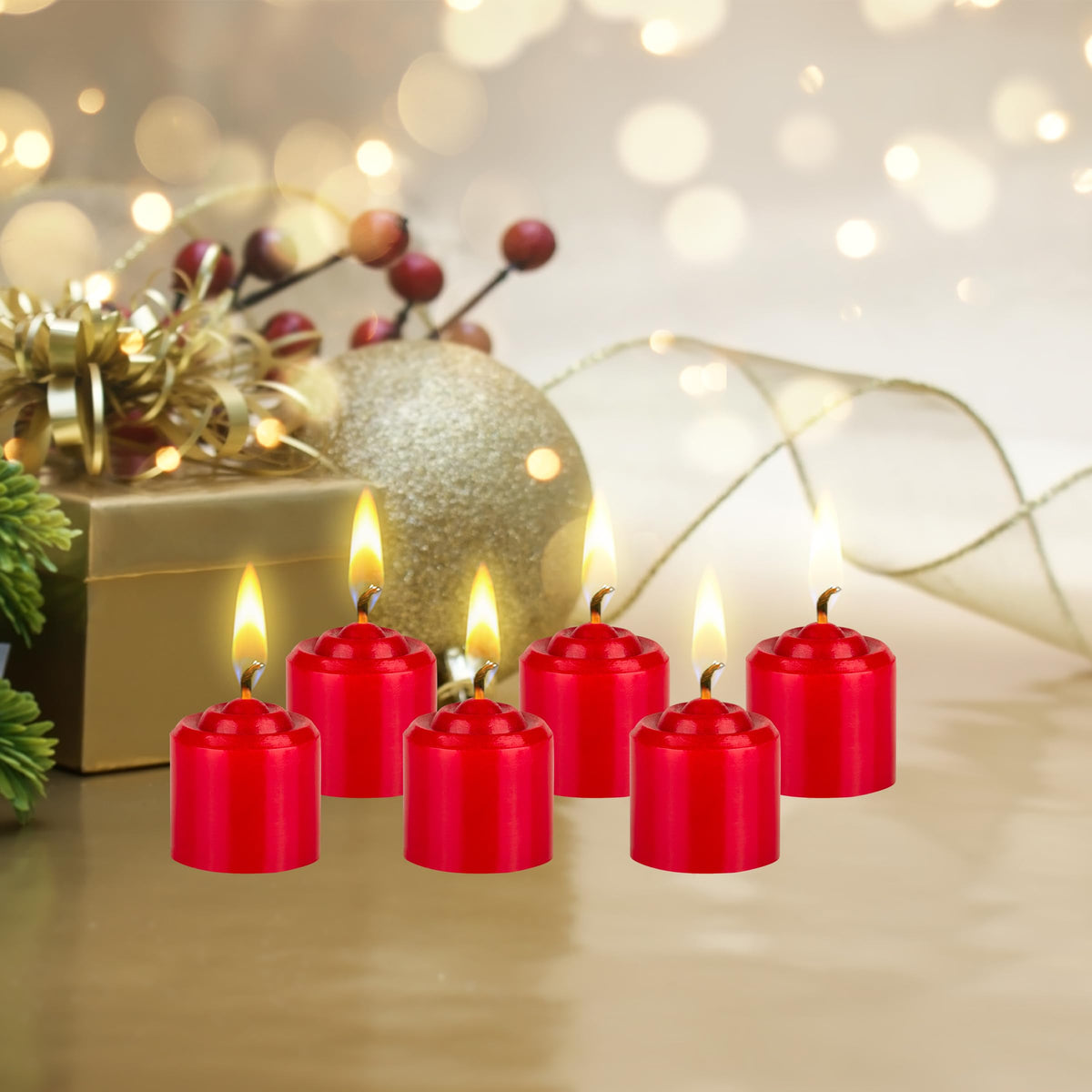 Mega Candles 12 pcs Unscented Red Votive Candles, Hand Poured Wax Candle 10 Hours 1.38 Inch x 1.5 Inch, Home Décor, Wedding Receptions, Centerpieces, Occasions, Events, Meditations, Holders