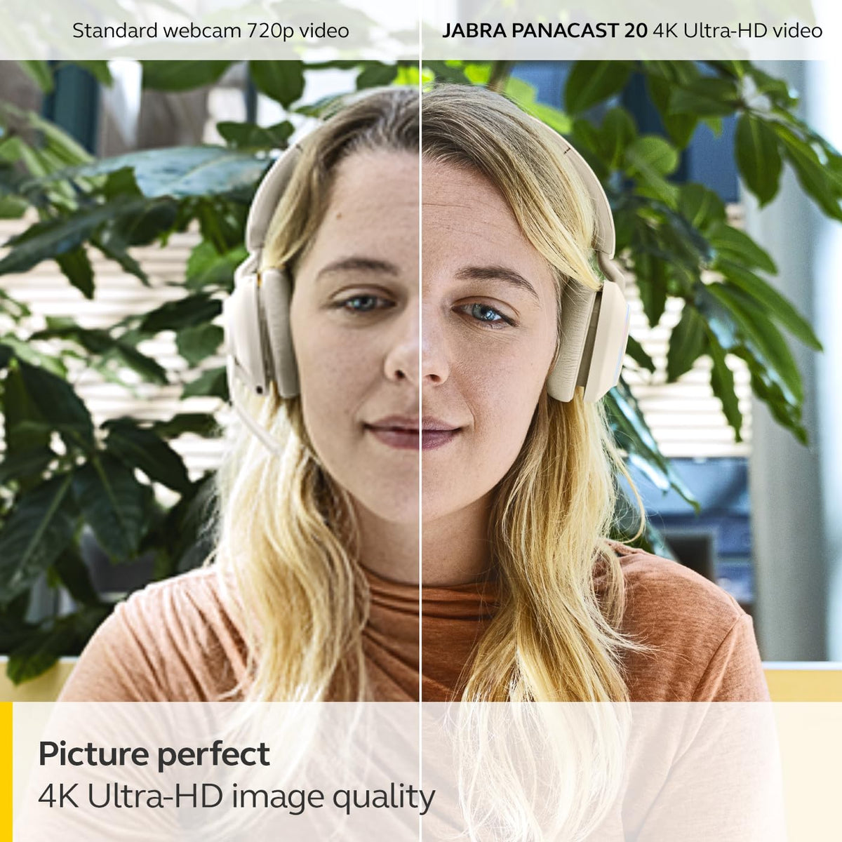 Jabra PanaCast 20 Conferencing Camera - Flexible Plug & Play Personal Video Solution Computer Webcam with AI-Powered 4K Ultra-HD, Intelligent Zoom, and Lighting Optimization - Black
