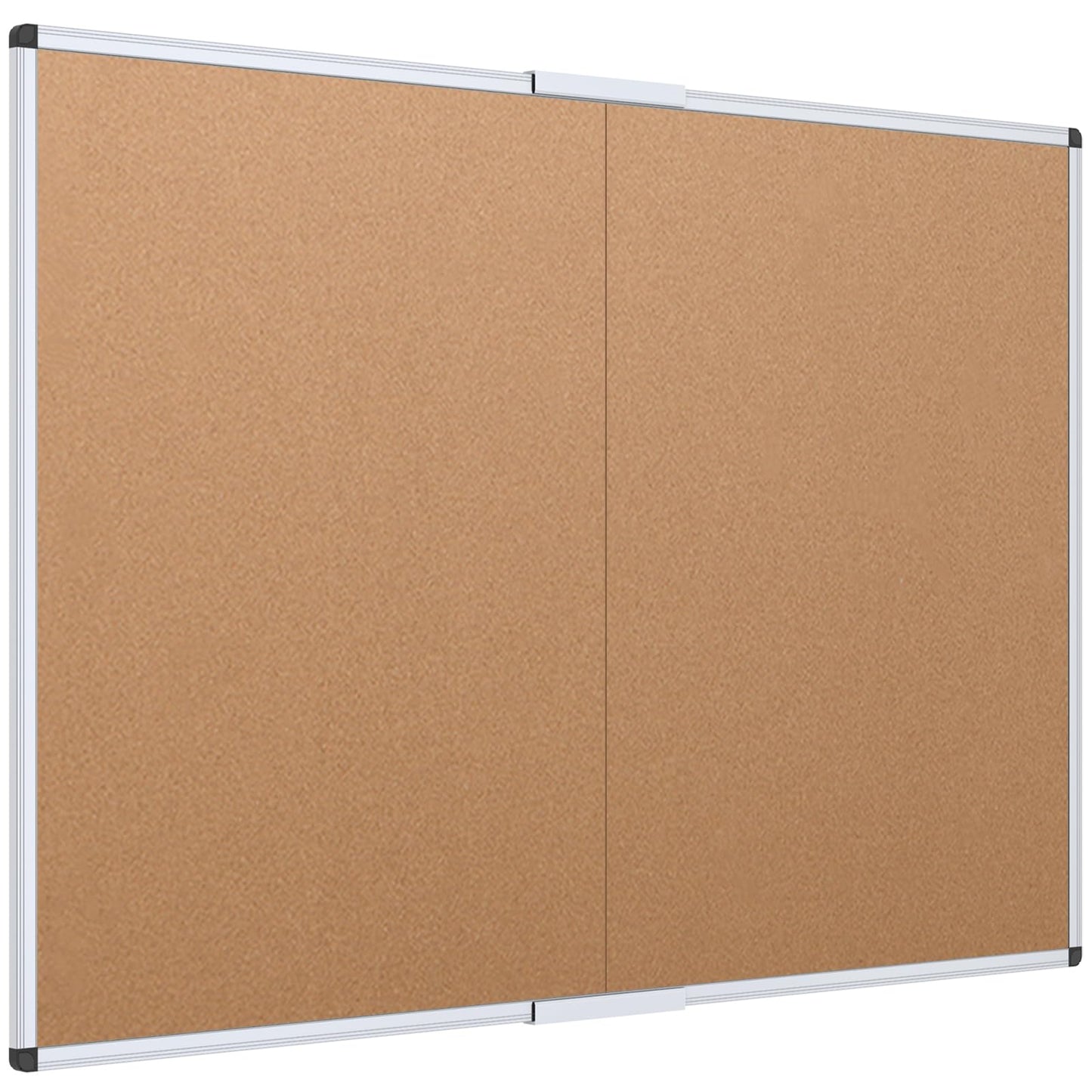 VIZ-PRO Cork Bulletin Board/Foldable Noticeboard, 36 X 24 Inches, Silver Aluminium Frame
