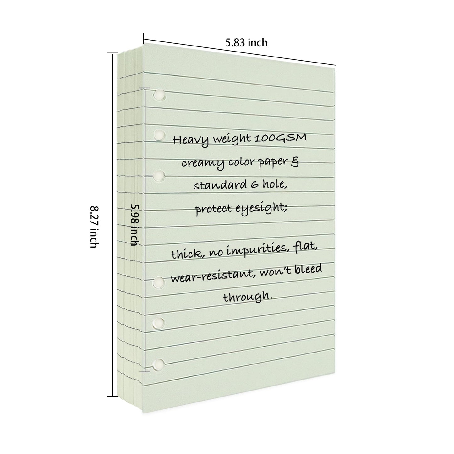 Metrubyone 90+54+14 A5 Refill Paper with Undated Monthly Weekly Calendar Planner Inserts, 6 Ring Loose Leaf Lined Filler Paper Refillable for Binder Planner Journal Agenda Notebook