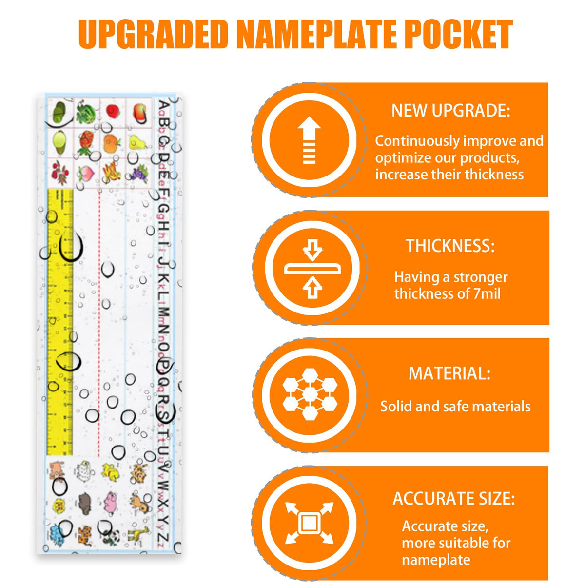 40 PCS Nameplate Pocket,14.5x4.5 Inch Adhesive Desk Nameplates Name Tag Pocket (Thickness:7 mils)