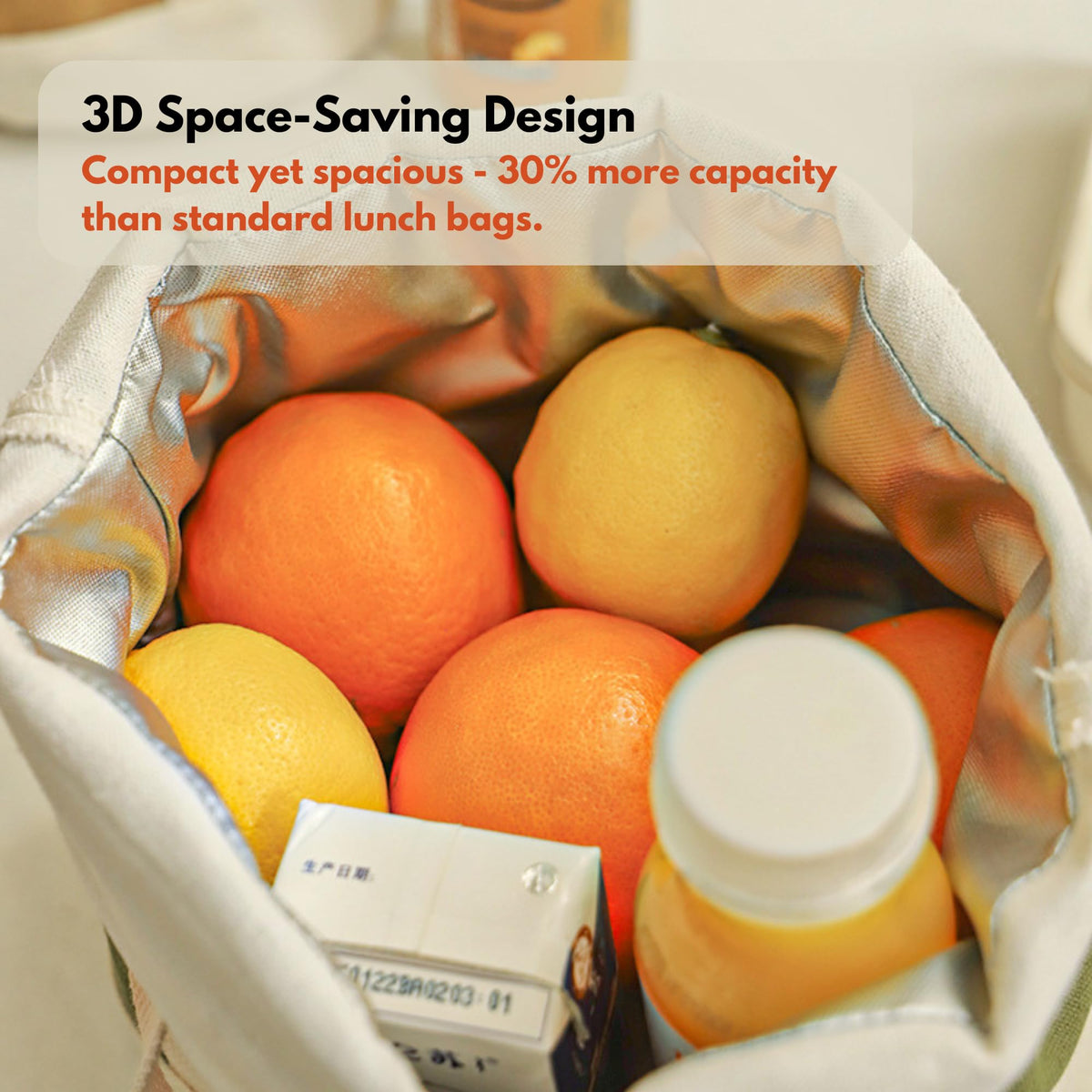 Insulated Lunch Bag with Temperature Control, Reusable Lunch Tote, Larger Capacity Lunch Organizer, Leakproof Wide-Mouth Design, Easy-Clean Fabric for Work, Picnics, Travel (Green)