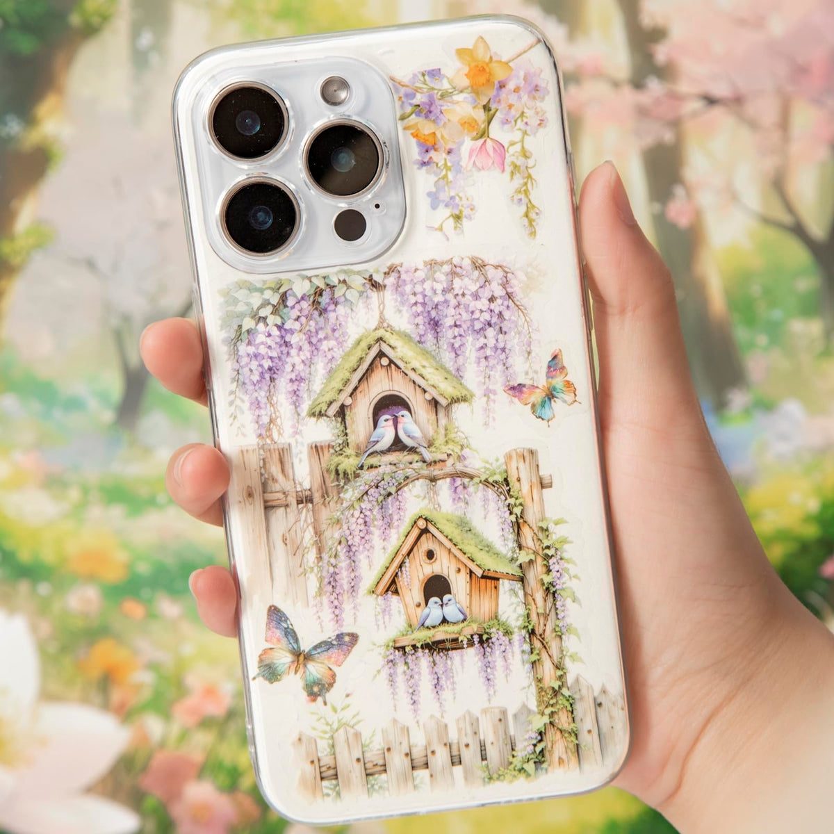 Miyouluna 60PCS Birdhouse PET Stickers, Nature Bird Nest Scrapbook Stickers for Journaling, DIY Crafts and Planner Decoration, Transparent Waterproof Junk Journal Supplies