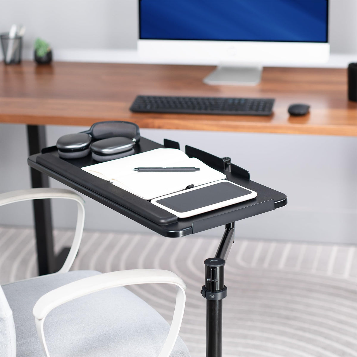 VIVO Office Chair Mounted 26 x 12 Inch Keyboard and Mouse Tray, Ergonomic Tilt, Full Motion 360 Degree Rotation, Black, MOUNT-KB18CP