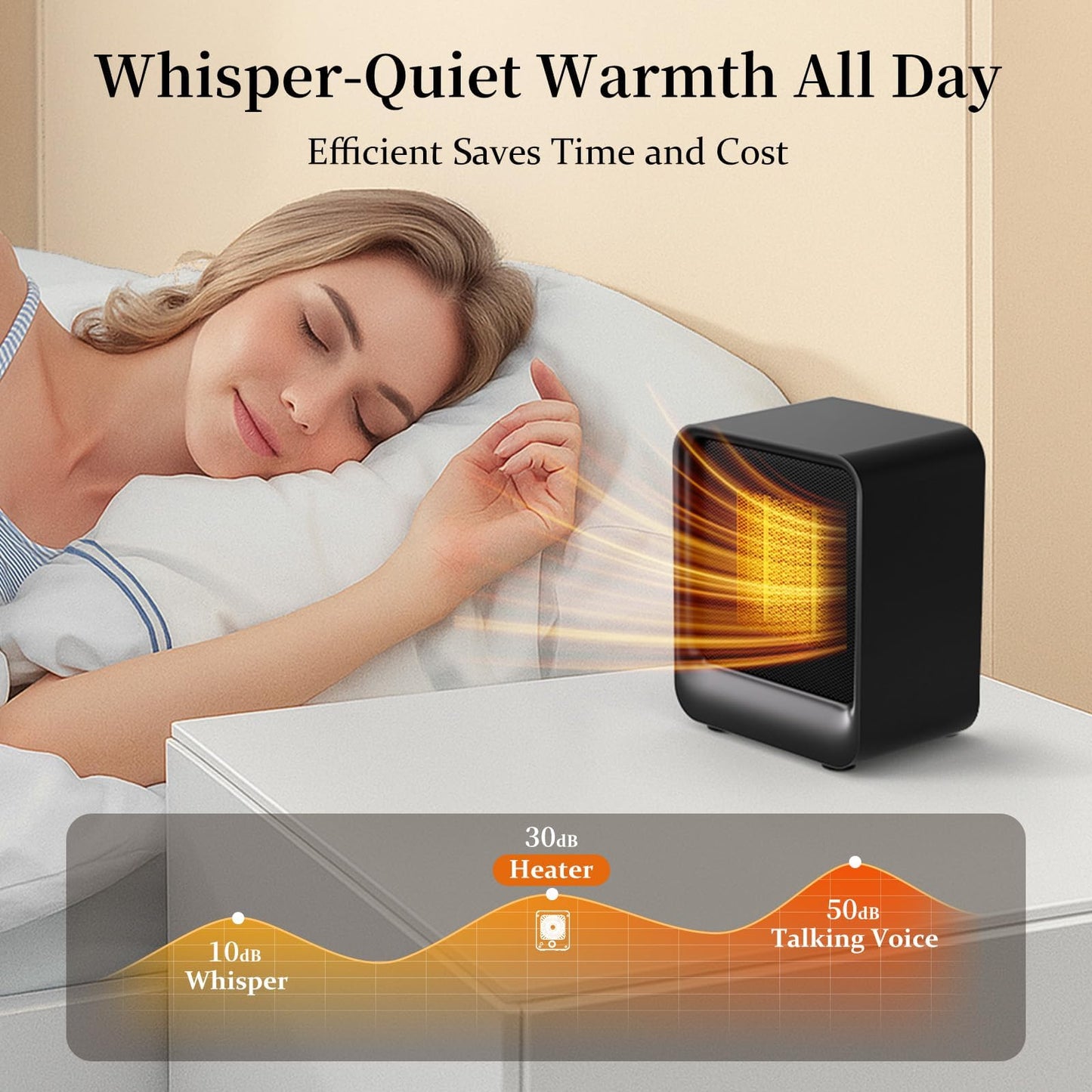 Lerat Space Heater, Portable Mini Heater for Indoor Use, 500W Fast Heating Small Desk Heater with Overheating & Tip-Over Protection, Lightweight Electric Heaters for Office, Home, Camping (Black)