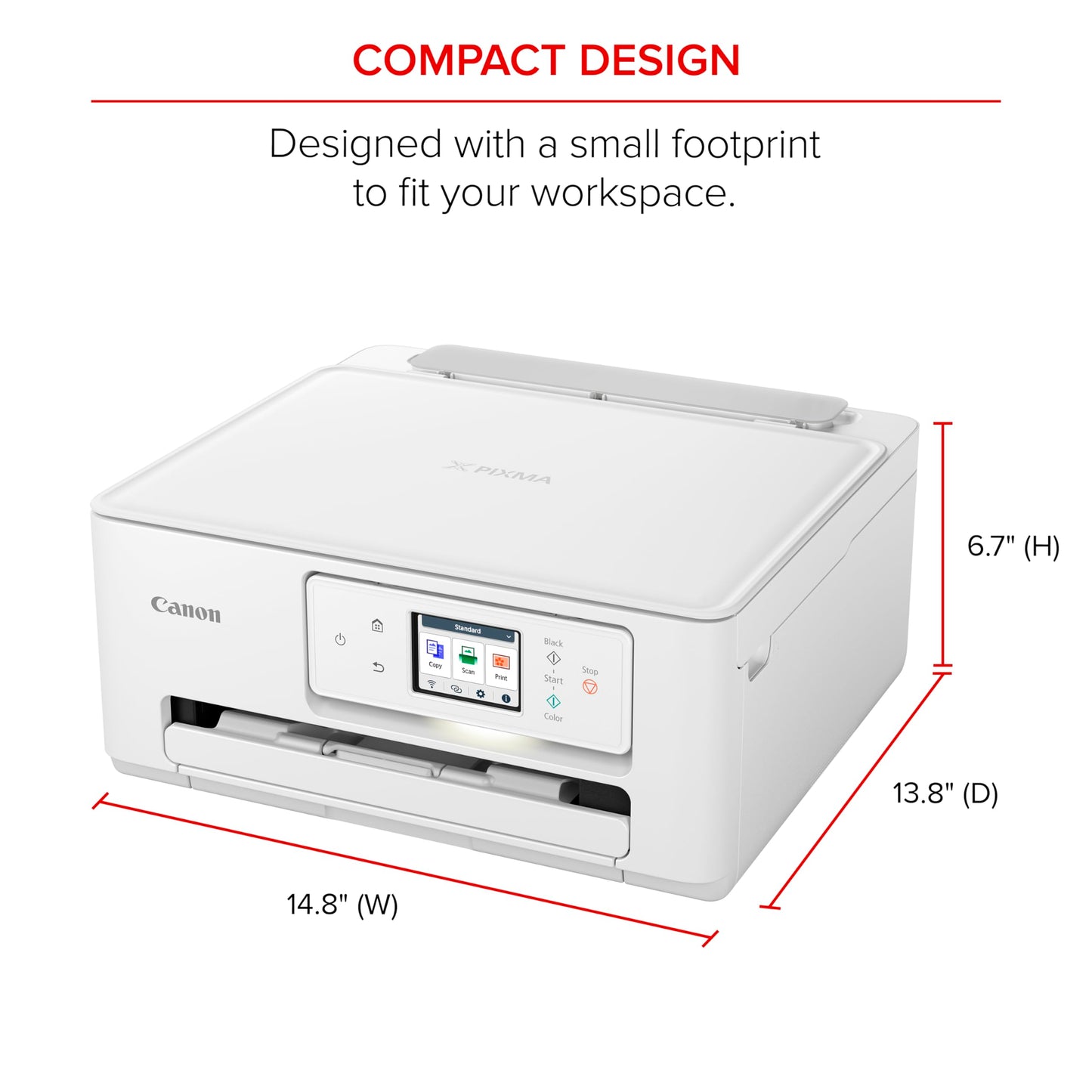 Canon PIXMA TS7720 Wireless All-in-One Color Inkjet Printer – Print, Copy, Scan – Auto Duplex, 15/10 PPM, 2.7” Touchscreen, Compact Home Photo Printer with Easy Setup
