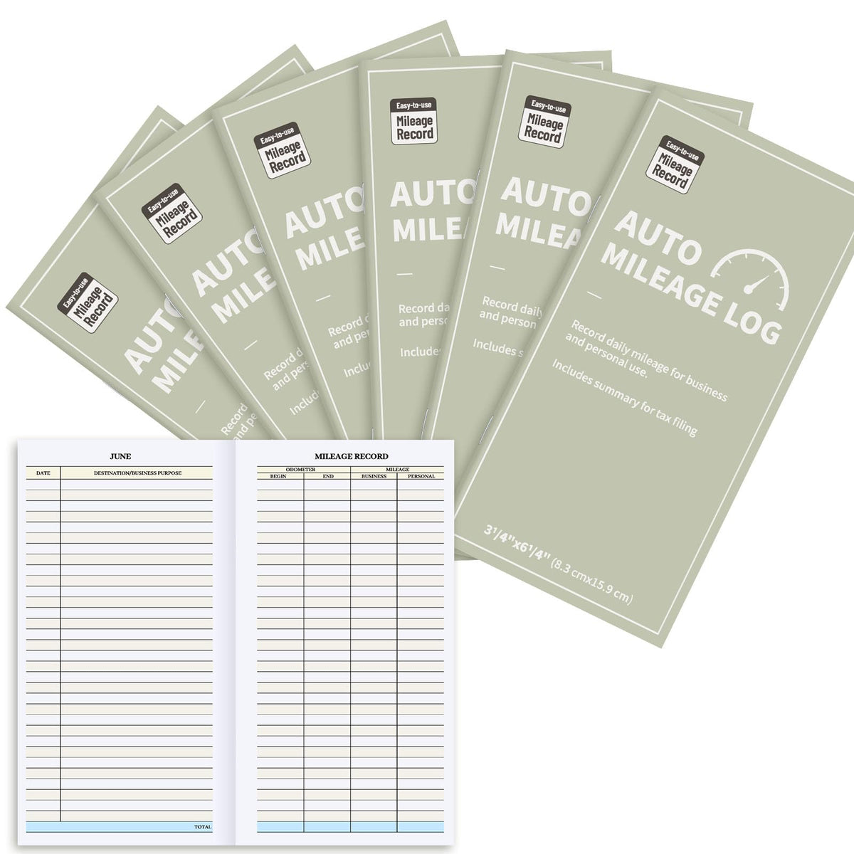Marspark 6 Pcs Vehicle Mileage Log Book for Car Auto Mileage Tracker Notebook Daily Small Gas Expense Record Log Book 6. 3 x 3. 3 Inch Vehicle Journal Business Bookkeeping for Driving, 32 Pages Each