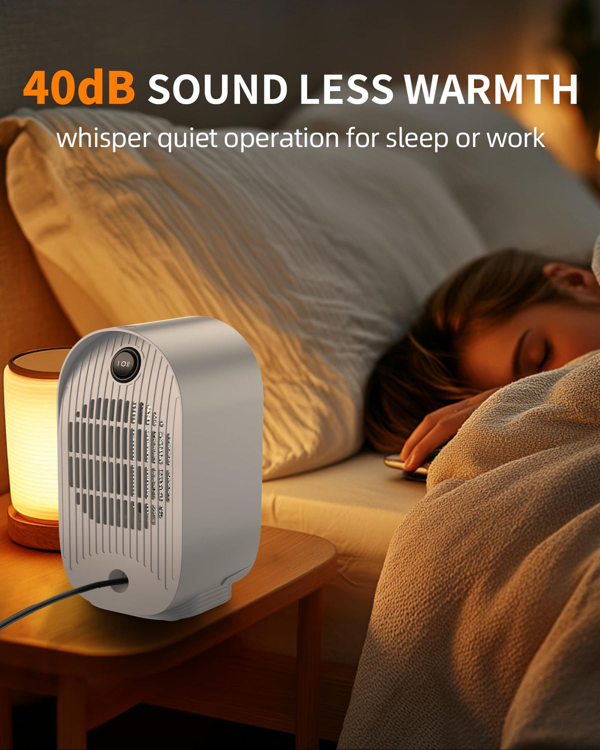 Space Heater, Portable Heater for Indoor Use, Small Electric Heaters with Overheat & Tip-Over Protection, Mini Desk Heaters for Office Bedroom Bathroom, Compact & Efficient Heating, White