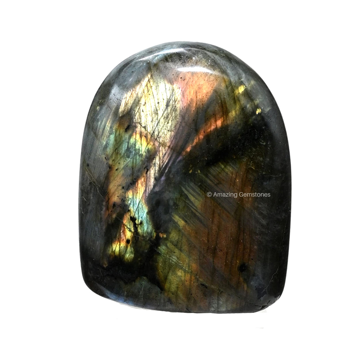 Amazing Gemstone Large Labradorite Crystal Standing Palm Stone - Labradorite Palm Stones and Crystals, A++ Grade Gemstones and Crystals - Healing Crystals and Healing Stones Office Home Decor Gifts