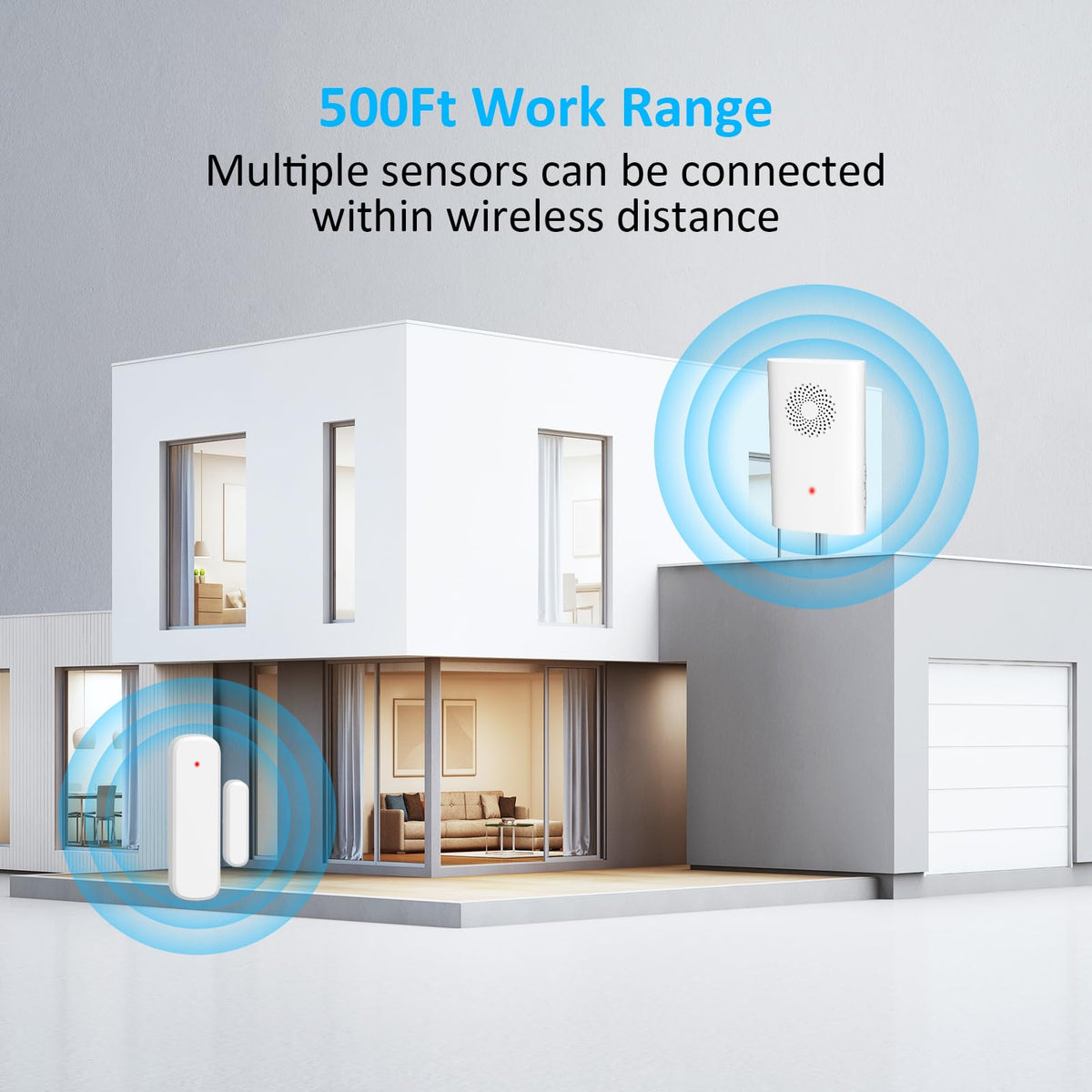 Wireless Door Chime, Door Open Sensor Alarm When Entry Business/Office/Store (500ft Range 51 Ringer Adjustable Volume) Home Alert Bell for Kid/Toddler Safety,1 Receiver +4 Sensors