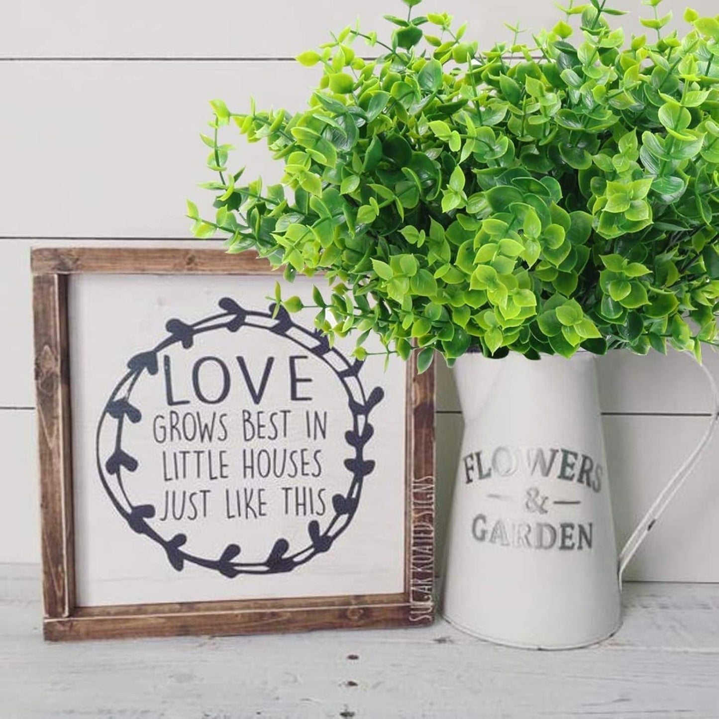 Besteek 9 Bundles Fake Plants Artificial Boxwood Greenery 63 Stems Fade Resistant Faux Plastic Plants for Garden Farmhouse Porch Patio Window Box Wedding Office Home Indoor Outdoor Decor