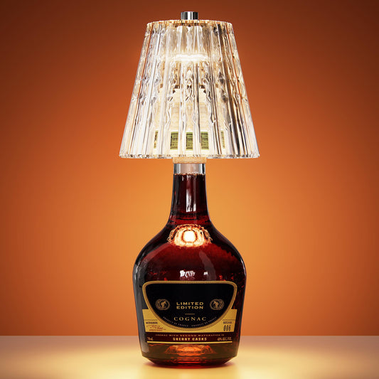 ONLYWIN Wireless Bottle Lamp USB Rechargeable with Crystal Lampshade, 3-Color Touch Control Bottle Light Smooth Dimming, Wine Bottle Lamp for Bar Décor, Home, Kitchen & Party Lighting, 1-Pack