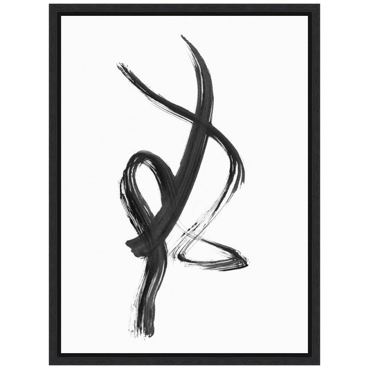 Amanti Art Framed Canvas Wall Art 24x18 Brush Stroke No. 1 FramedWall Art Canvas, Abstract Artwork, Modern Decor, Medium Poster for Living Room, Bedroom, Bathroom, Kitchen, Office