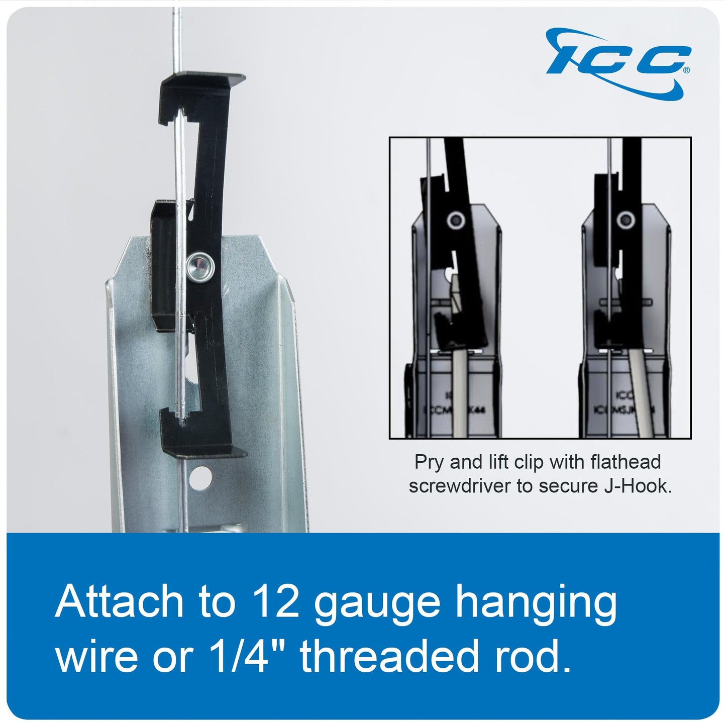 ICC-J-Hook with Batwing- 3/4in- 25 PK