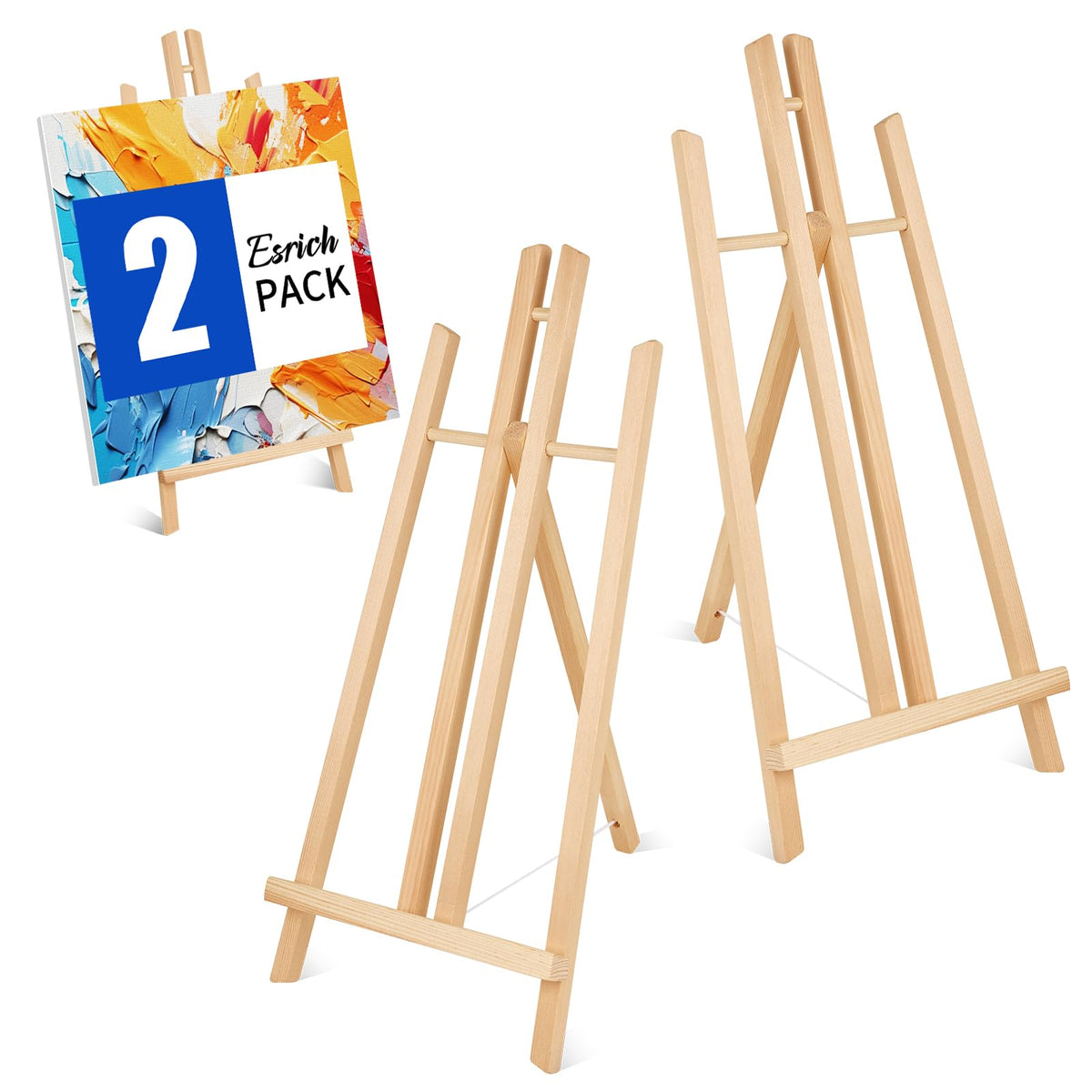 ESRICH 2pcs 17 Inch Tabletop Easels, Easel Stand for Painting,Tripod, Painting Party Easel, Kids Student Desktop Easel for Painting,Paint Easel for Canvas Paint