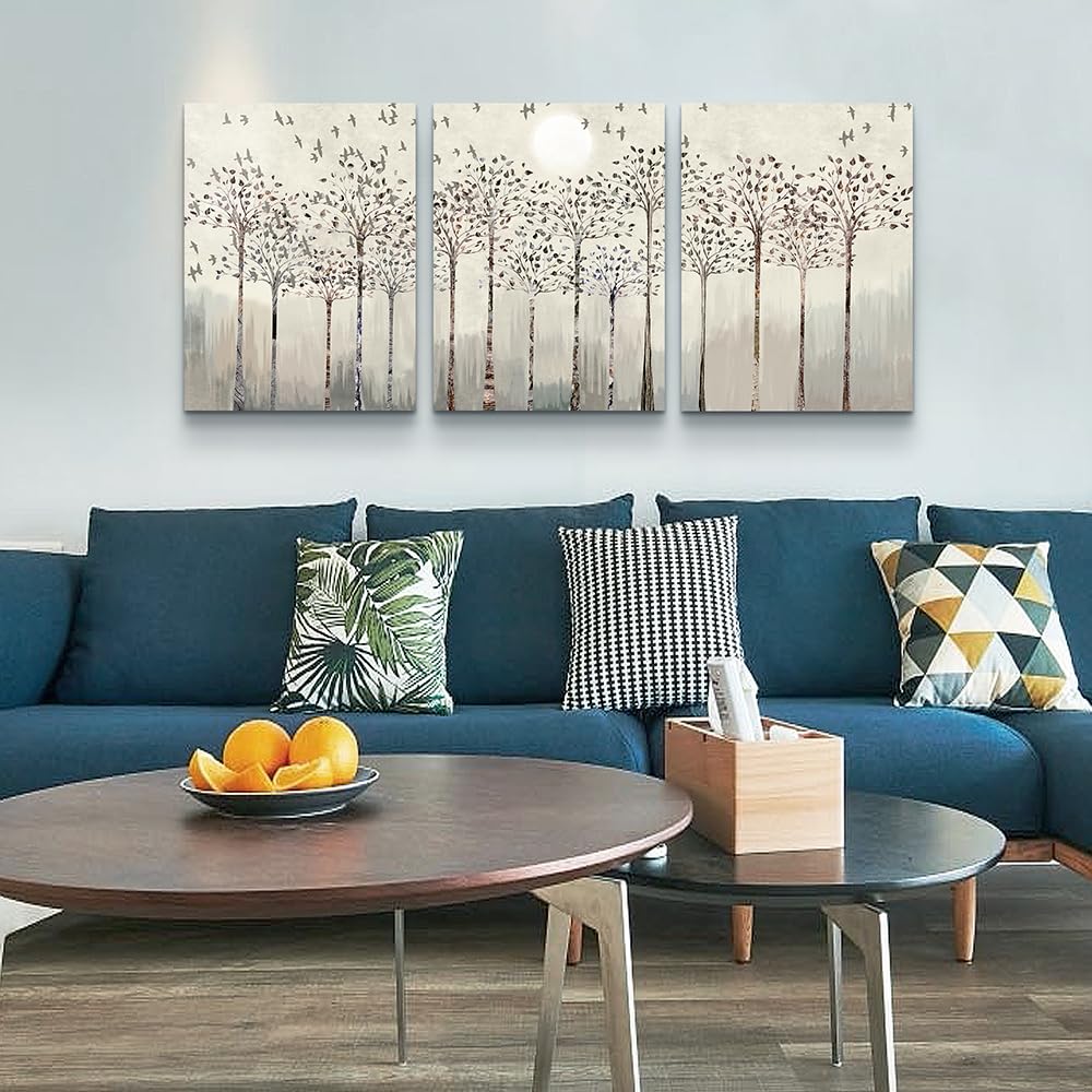 Lapremoly Wall Decor - Canvas Wall Art for Living Room, Bedroom & Office - 3 Piece Abstract Nature Modern Wall Paintings & Prints