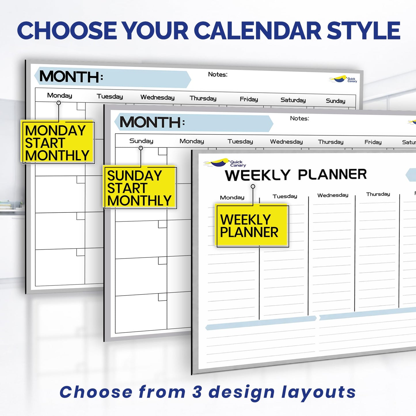 Monthly Magnetic Calendar for Refrigerator - 17x12” Stain-Resistant Dry Erase Fridge Calendar Whiteboard with Large Writing Space for Schedules, Chores & Meals - With 4 Markers & Eraser - Monday Start