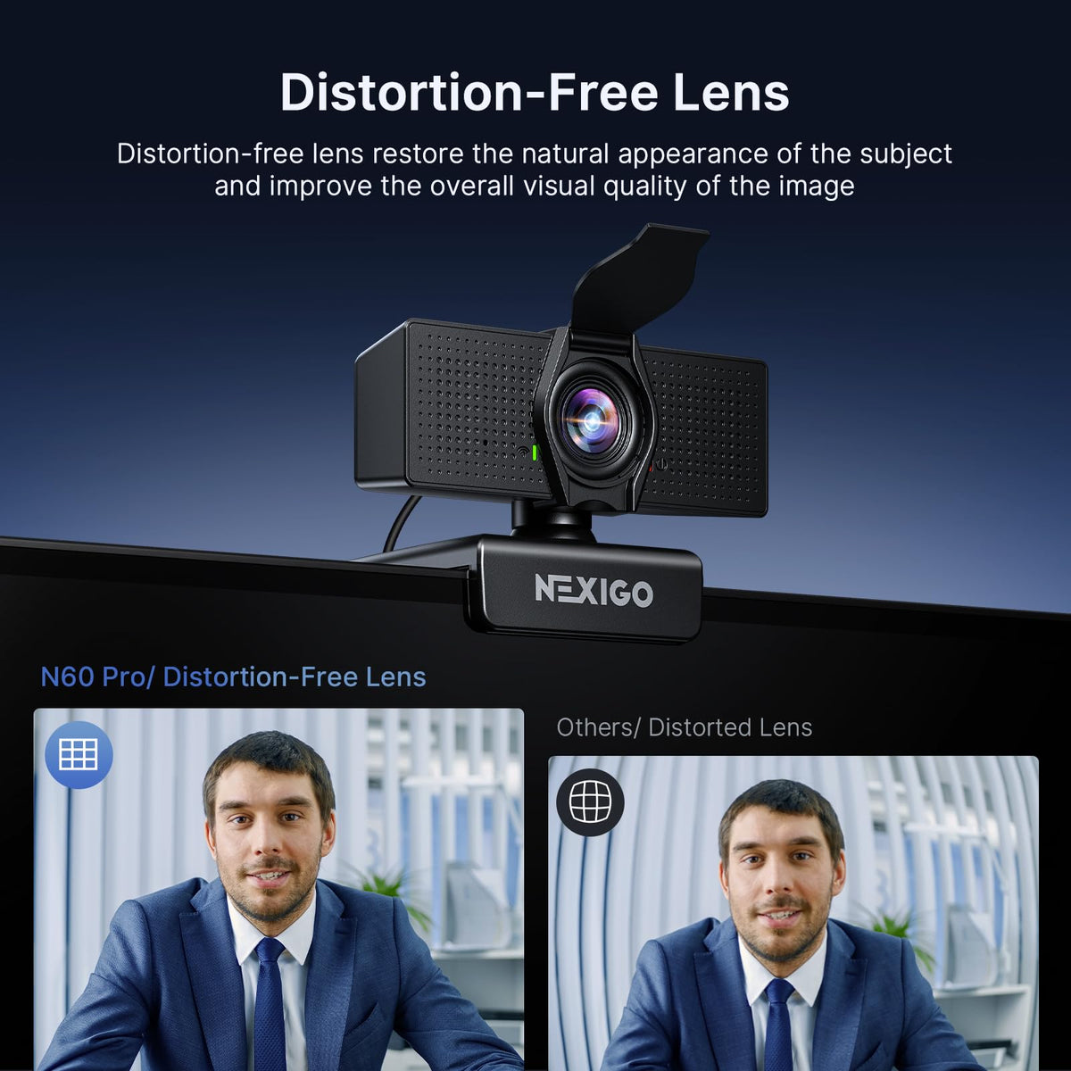NexiGo N60 Pro 4K Webcam for PC, 4K UHD Sony Sensor, Autofocus, 1080p 60 fps, Noise-Canceling Mics, Privacy Cover, Distortion-Free Lens, 4X Digital Zoom, Works with Switch 2/Zoom/Teams/Google Meet