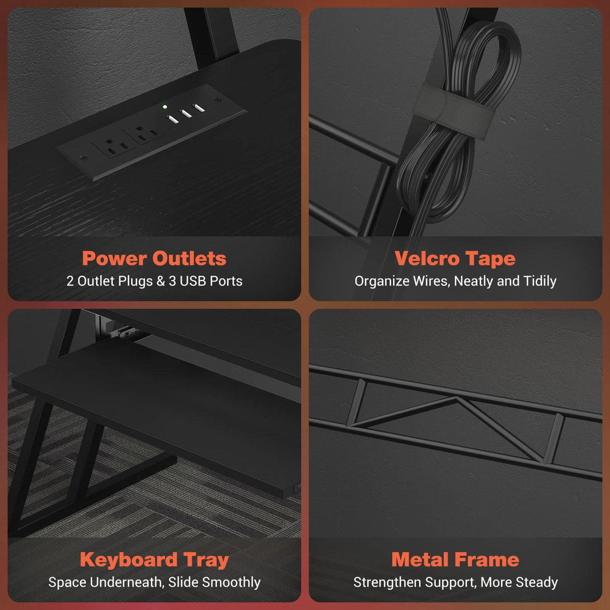 Armocity Music Studio Desk, Music Production Workstation with Power Outlets, Recording Studio Table Desks Music Producer for Home, Black