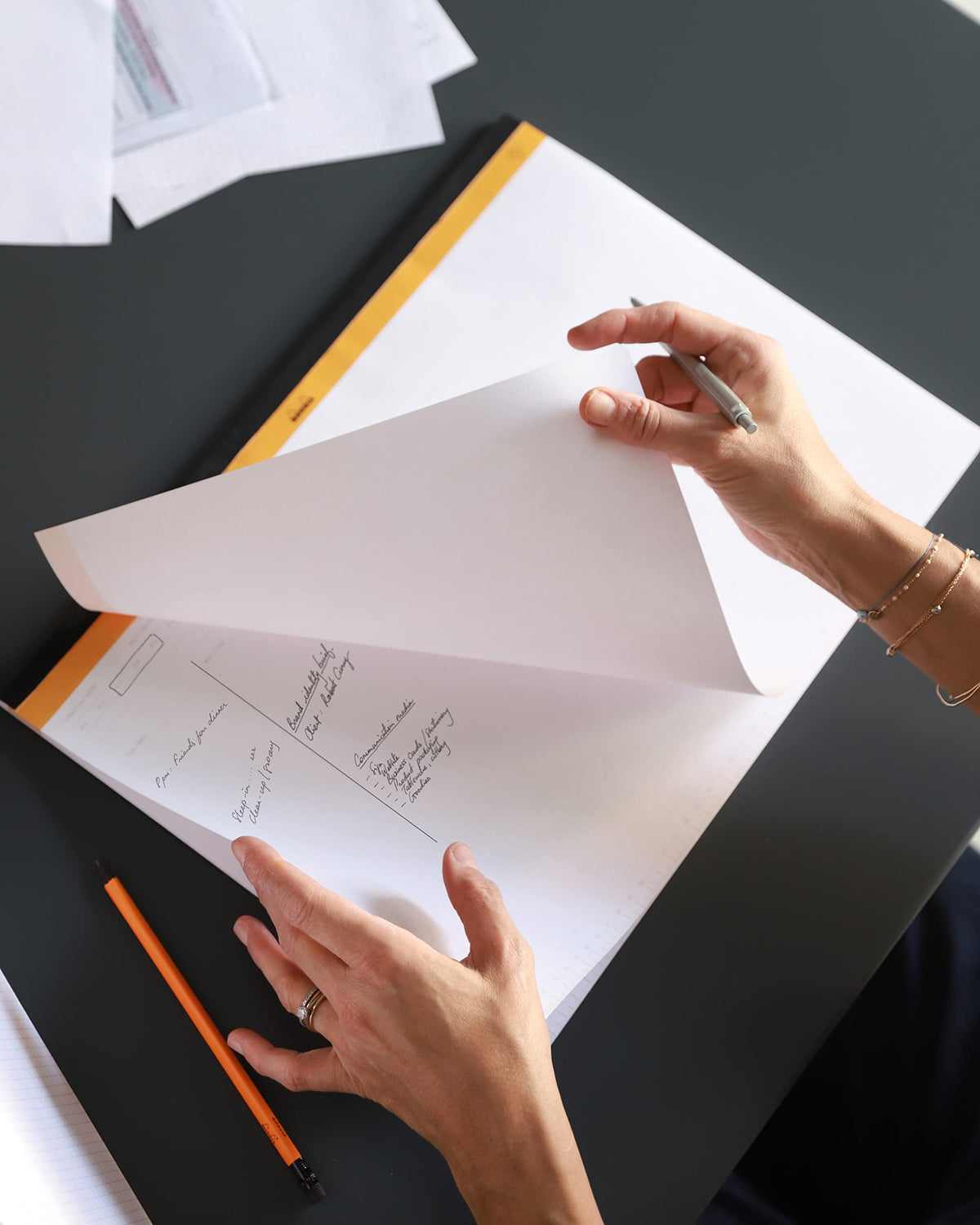 Rhodia -Ref 194041 - Undated Weekly Desk Pad - Premium 80 GSM White Paper -16 1/2 x 12 1/8" - 60 Sheets