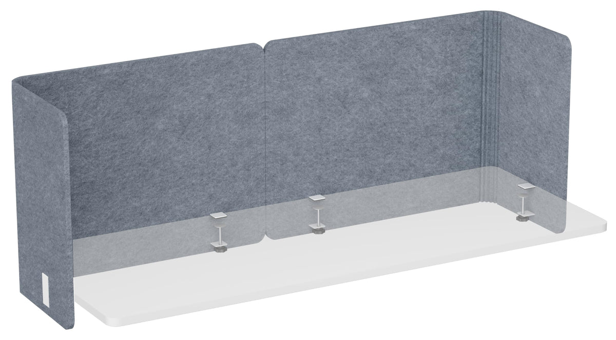 ERGO COLLECT Desk Privacy Panel,2PCS L-Shaped Clamp-On Office Desk Divider,2-in-1 Adjustable Acoustic Desktop Partition Or Under Desk Modesty Panel,for Office,Home,Felt (Grey, 47.2" x 15.7")
