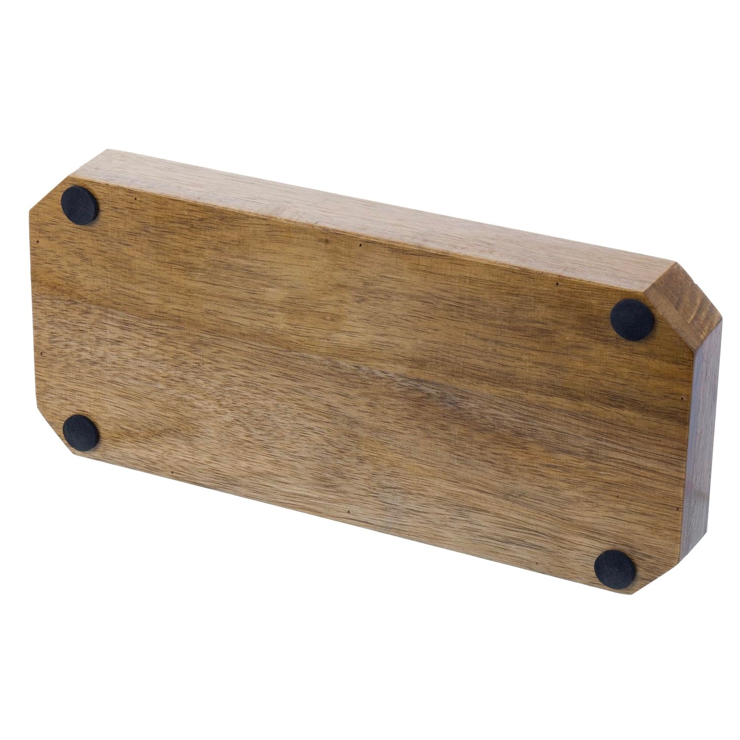 MyGift Premium Solid Acacia Wood Octagonal Desk Organizer Trays Office Stationery Holders, 3 pc Set