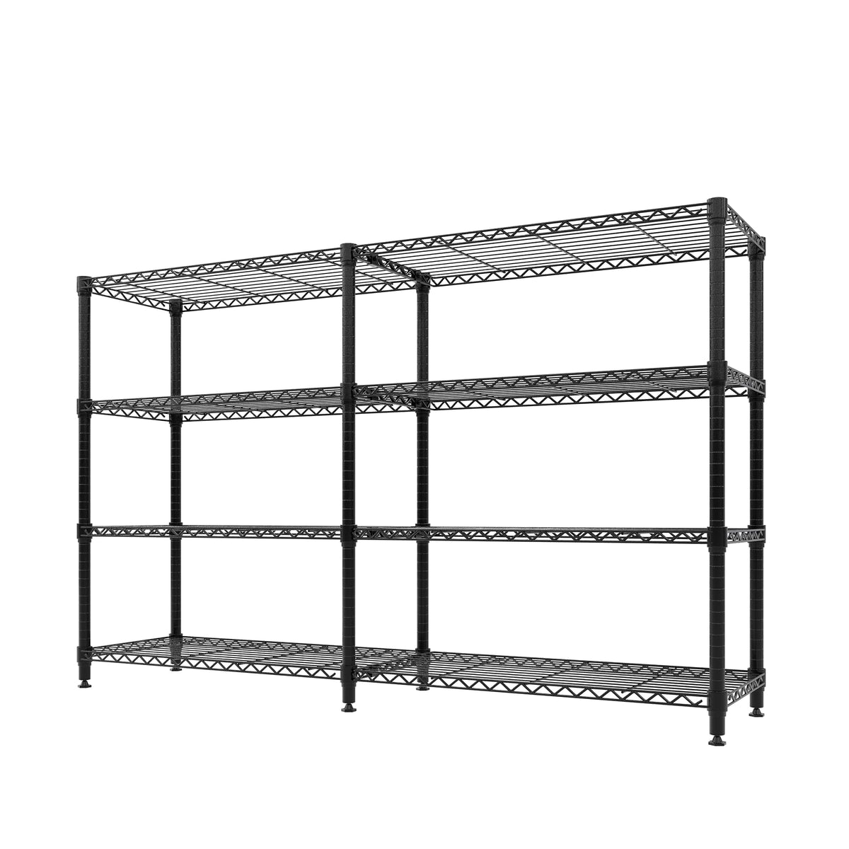 Garvee Storage Shelves 60" W Heavy Duty Metal Shelving Unit, 4-Tier Wire Rack Shelving for Kitchen Garage Storage, Load 1060LBS, Adjustable Wire Shelf for Pantry Room Basement, 13.8" Dx59.5 H, Black