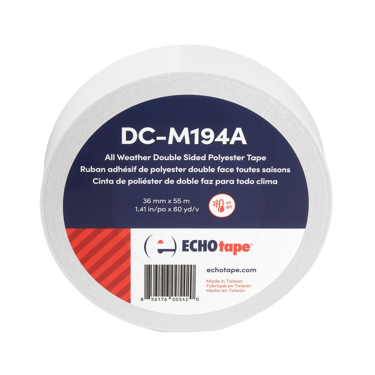 ECHOtape DC-M194A | Double-Sided Polyester Tape | Clear Thin Tape | All Weather/Cold Weather Tape | Insulation Mounting Tape | Contractor Tape | Superior Holding Power | 1.41 in x 60 yd