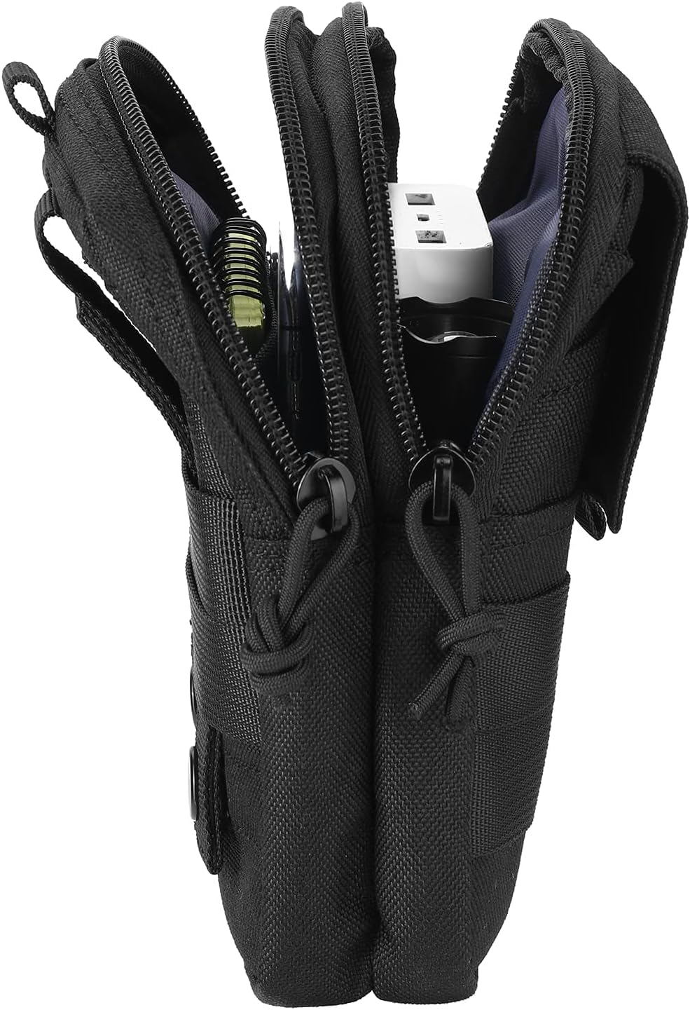 LefRight Multipurpose Tactical Molle Mobile Phone Belt Pouch EDC Gadget Slim Utility Waist Bag with Cellphone Holster Large Black