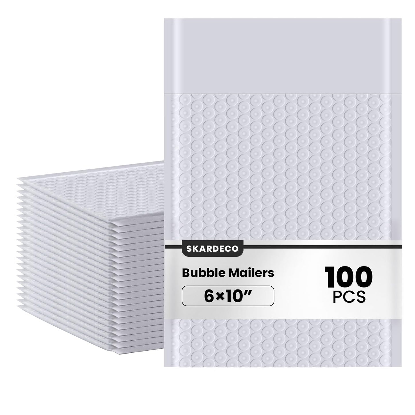 skardeco Bubble Mailers 6x10inch 100Pack Grey Bubble Mailers Self-Seal Padded Mailing Envelopes Bubble Opaque Padded Mailer for Small Businesses to Package and Mail Jewelry Cosmetics#0（white，grey）