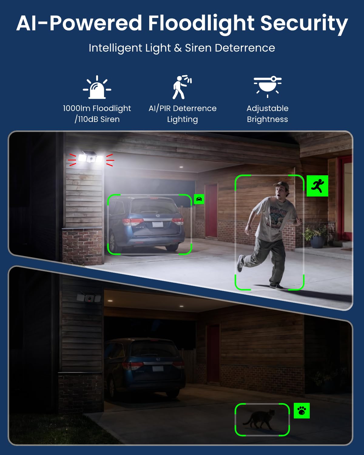 REOLINK Solar Floodlight Cam, 2K 150° Security Cameras Wireless Outdoor, Up to 1000lm Light & Siren Alarm, AI/PIR Motion-Activated Floodlight, Color Night Vision, WiFi 6 2.4/5GHz, IP66